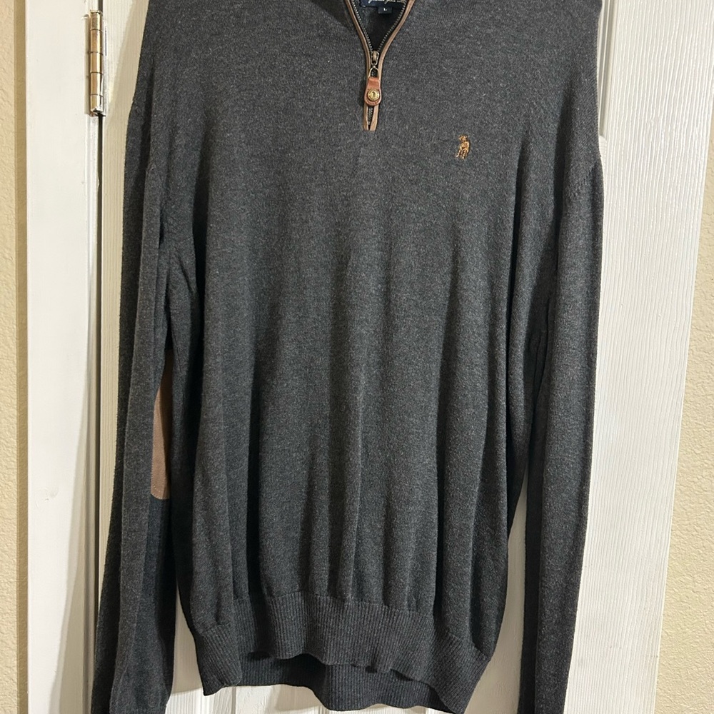 Southern Casanova Pro Shop Pullover 1/4 Zip Leather Elbows size Large